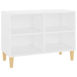 vidaXL TV Cabinet with Solid Wood Legs White 69.5x30x50 cm