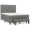 vidaXL Box Spring Bed with Mattress Dark Grey 140x200 cm Fabric