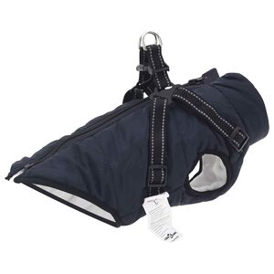 vidaXL Dog Coat Navy Blue L32 Fleece and Polyester