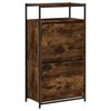 vidaXL Shoe Cabinet Smoked Oak 60x34x112 Engineered Wood