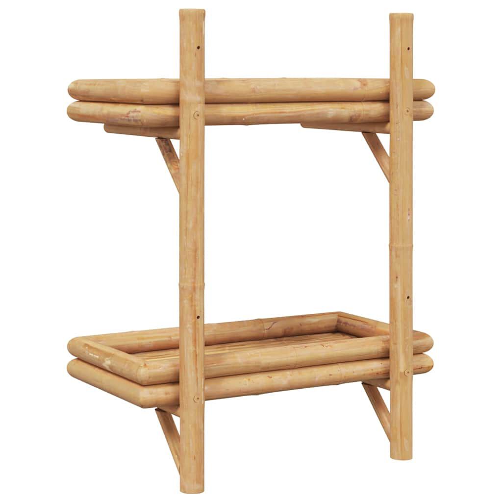 vidaXL Natural Bamboo Bamboo Medium Shelving Wall-Mounted Shelves