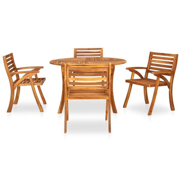 vidaXL 5 Piece Garden Dining Set 120x75 cm Solid Acacia Wood