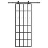 vidaXL Sliding Door with Hardware Set Black 76x205 cm ESG Glass