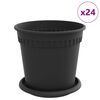 vidaXL Plant Pots 24 pcs Black &Oslash; 17 x 14 cm Plastic