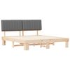 vidaXL Bed Frame with Upholstered Headboard Light Grey 180 x 200 cm