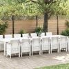 vidaXL Garden Dining Set with Cushions with Cushion 15 pcs White PP
