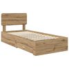 vidaXL Bed Frame with Drawer Artisan Oak 90 x 200 cm Engineered Wood