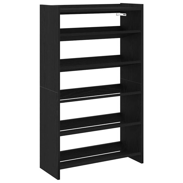 vidaXL Shoe Rack Black 60x25x100 cm Engineered Wood