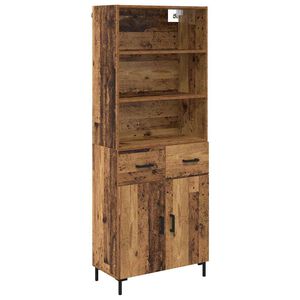 vidaXL Highboard Old Wood 69.5 x 34 x 180 cm Engineered Wood
