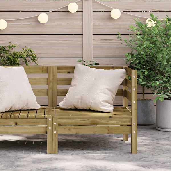 vidaXL Garden Sofa Corner Impregnated Wood Pine