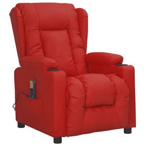 vidaXL Massage Chair Wine Red Faux Leather