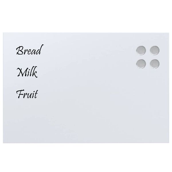 vidaXL Wall-mounted Magnetic Board White 60x40 cm Tempered Glass