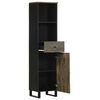vidaXL Bathroom Cabinet Black 38x33x160 cm Solid Wood Mango