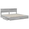 vidaXL Storage Bed Grey Sonoma 200 x 200 cm Engineered Wood