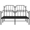 vidaXL Metal Bed Frame without Mattress with Footboard&nbsp;Black 140x200cm