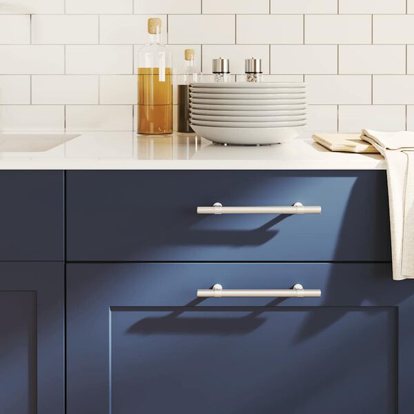 vidaXL Cabinet Handles 10 pcs Silver 128 mm Stainless Steel