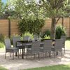 vidaXL Garden Dining Set 9 pcs Grey Powder-Coated Steel