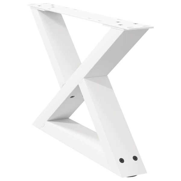 vidaXL Coffee Table Legs 2 pcs White 60x(30-31.3) cm Steel