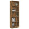 vidaXL 5-Tier Book Cabinet Smoked Oak 60x24x175 cm Engineered Wood