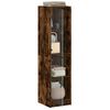 vidaXL Highboard with Glass Doors Smoked Oak 35x37x142 cm