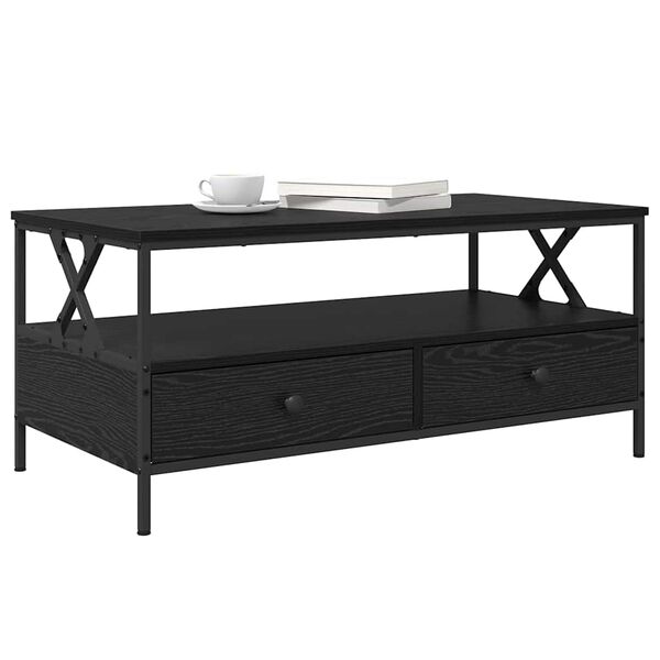 vidaXL Coffee Table Black oak 100 x 51 x 45 cm Engineered wood