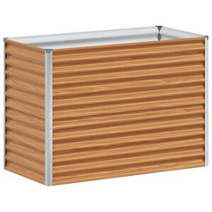 vidaXL Garden Raised Bed Light Brown 98 x 50 x 68 cm Galvanised Steel