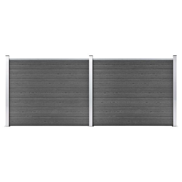 vidaXL Fence Panel Set WPC 353x146 cm Black