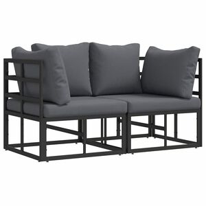vidaXL 2 pcs Outdoor Furniture Metal Black and Anthracite