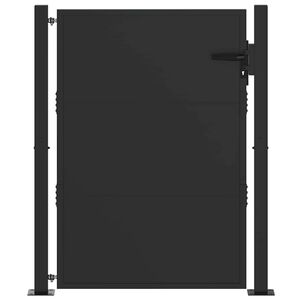 vidaXL Garden Gate with Lock Black 110 x 130 cm Powder-Coated Steel