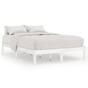 vidaXL Bed Frame without Mattress White Solid Wood King Size