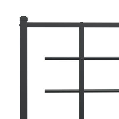 vidaXL Metal Bed Frame with Headboard Black 120x190 cm Small Double