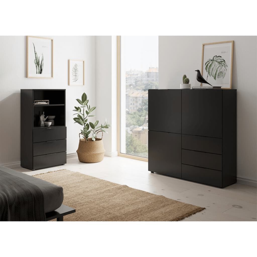 Black dresser clearance with shelves