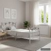 vidaXL Bed Frame without Mattress White Metal 90x200 cm