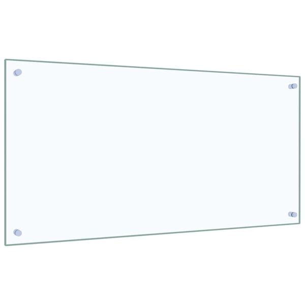 vidaXL Kitchen Backsplash 2 pcs Transparent 100 x 50 cm Tempered Glass