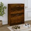 vidaXL Shoe Cabinet Smoked Oak 63x24x81 cm Engineered Wood