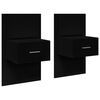 vidaXL Wall-mounted Bedside Cabinets with LED Lights 2 pcs Black