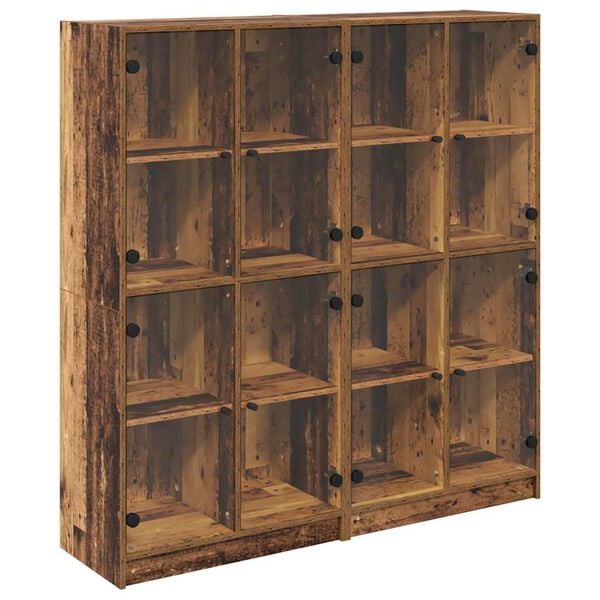 vidaXL Highboard 2 pcs Old Wood 68 x 37 x 142 cm Engineered Wood