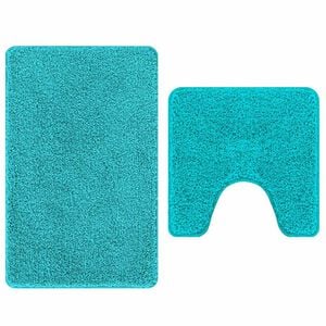 vidaXL Anti-slip Bath Mat Set 2 pcs Turquoise 50 x 50 cm PP