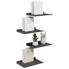 vidaXL Floating Shelf Wall-mounted 4 pcs Black 30 x 18 x 2.5 cm Steel