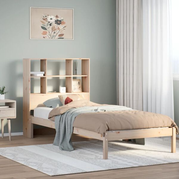 vidaXL Bookcase Bed without Mattress 90x190 cm Single Solid Wood Pine
