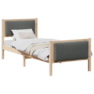 vidaXL Bed Frame with Headboard Dark Grey 75 x 190 cm Fabric