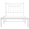 vidaXL Metal Bed Frame without Mattress with Headboard White 90x190cm