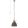 vidaXL Industrial Hanging Lamp Grey Iron & Solid Wood 46 cm E27