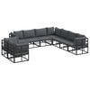 vidaXL Garden Sofa Set with Cushion 9 pcs Black Aluminium