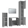 vidaXL 4 Piece Bathroom Furniture Set Grey Sonoma Engineered Wood