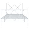 vidaXL Metal Bed Frame without Mattress with Footboard White 90x190cm