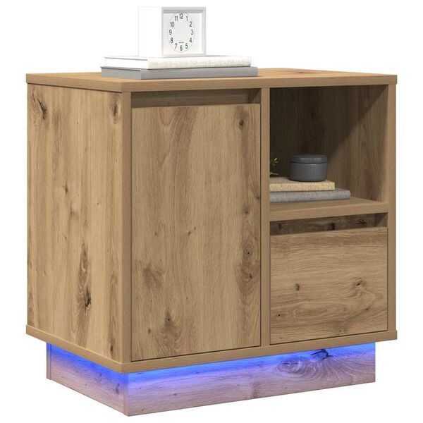vidaXL Bedside Cabinet Artisan Oak 50 x 34.5 x 50 cm Engineered wood