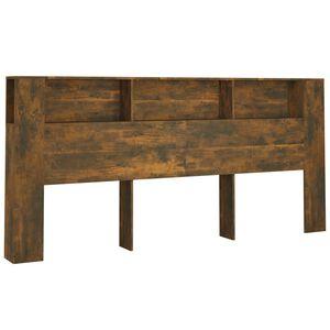 vidaXL Headboard Cabinet Smoked Oak 120x18.5x102.5 cm
