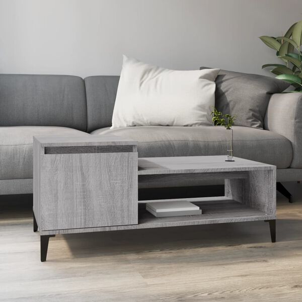 vidaXL Coffee Table Grey Sonoma 100x50x45 cm Engineered Wood