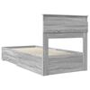 vidaXL Bed Frame with Drawer Grey Sonoma 90 x 190 cm Engineered Wood